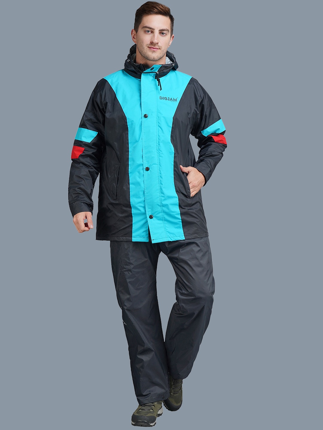 

Super Colourblocked Hooded Reversible Rain Suit, Navy blue
