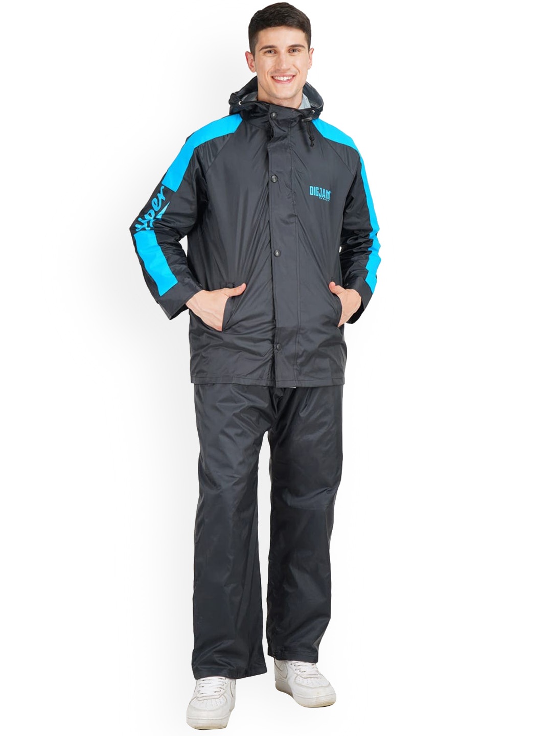 

Super Hooded Jacket With Trouser Rain Suit, Blue