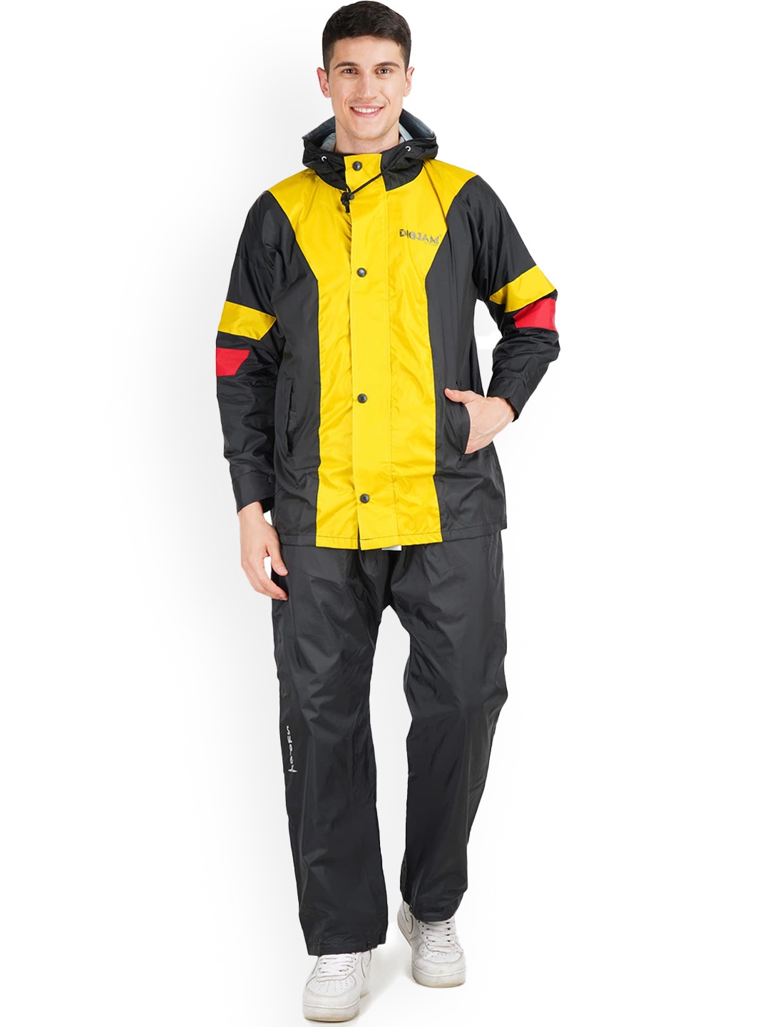 

Super Colourblocked Hooded Jacket With Trouser Rain Suit, Black