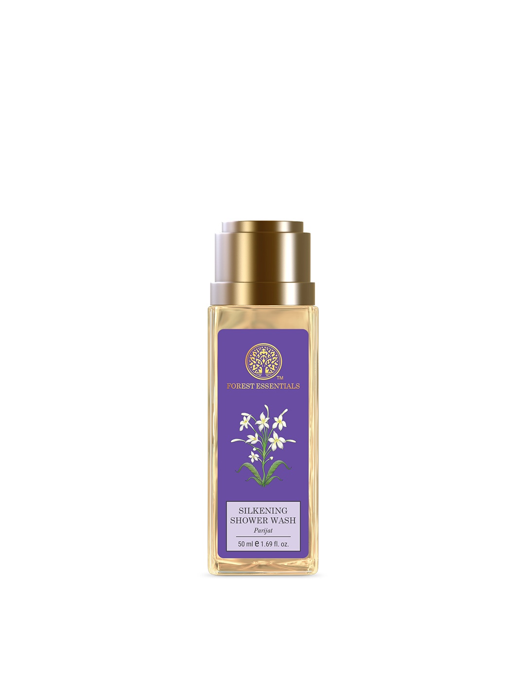 

Forest Essentials Travel Size Parijat Silkening Natural Shower Body Wash - 50ml, Blue