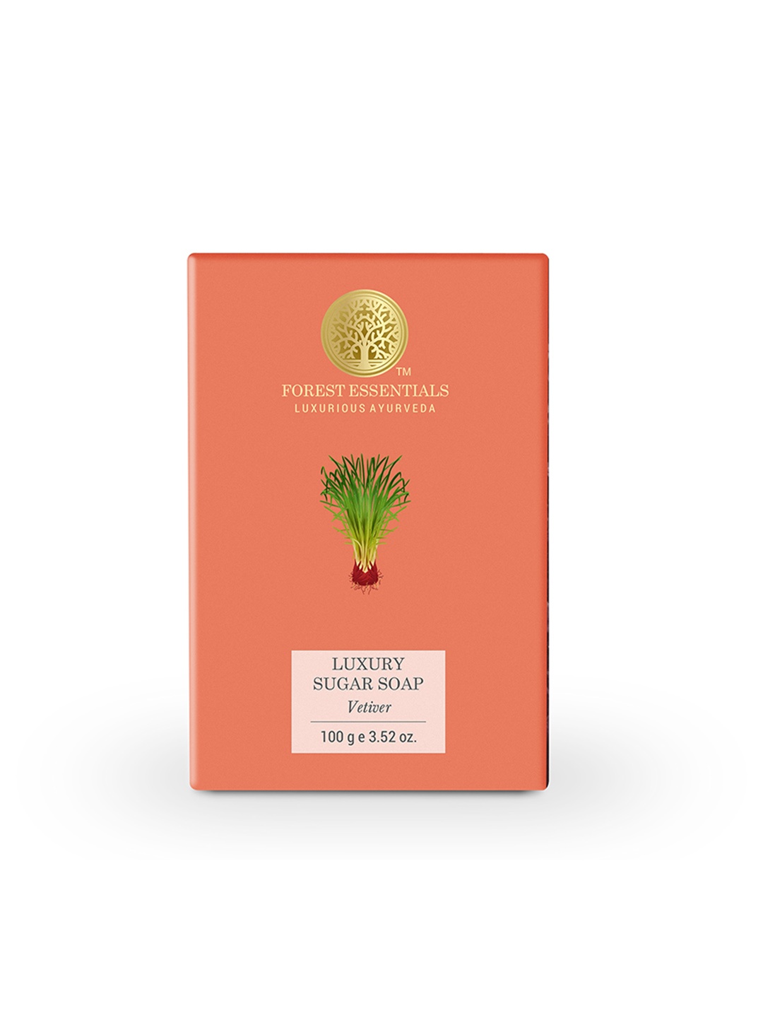 

Forest Essentials Ayurvedic Handmade Vetiver Luxury Sugar Bath Soap - 100g, Peach