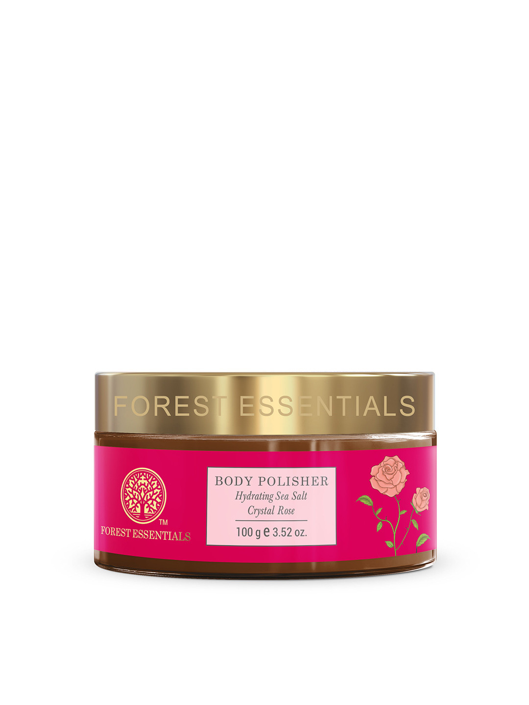 

Forest Essentials Hydrating Sea Salt & Crystal Rose Body Polisher Exfoliating Scrub - 100g, Pink