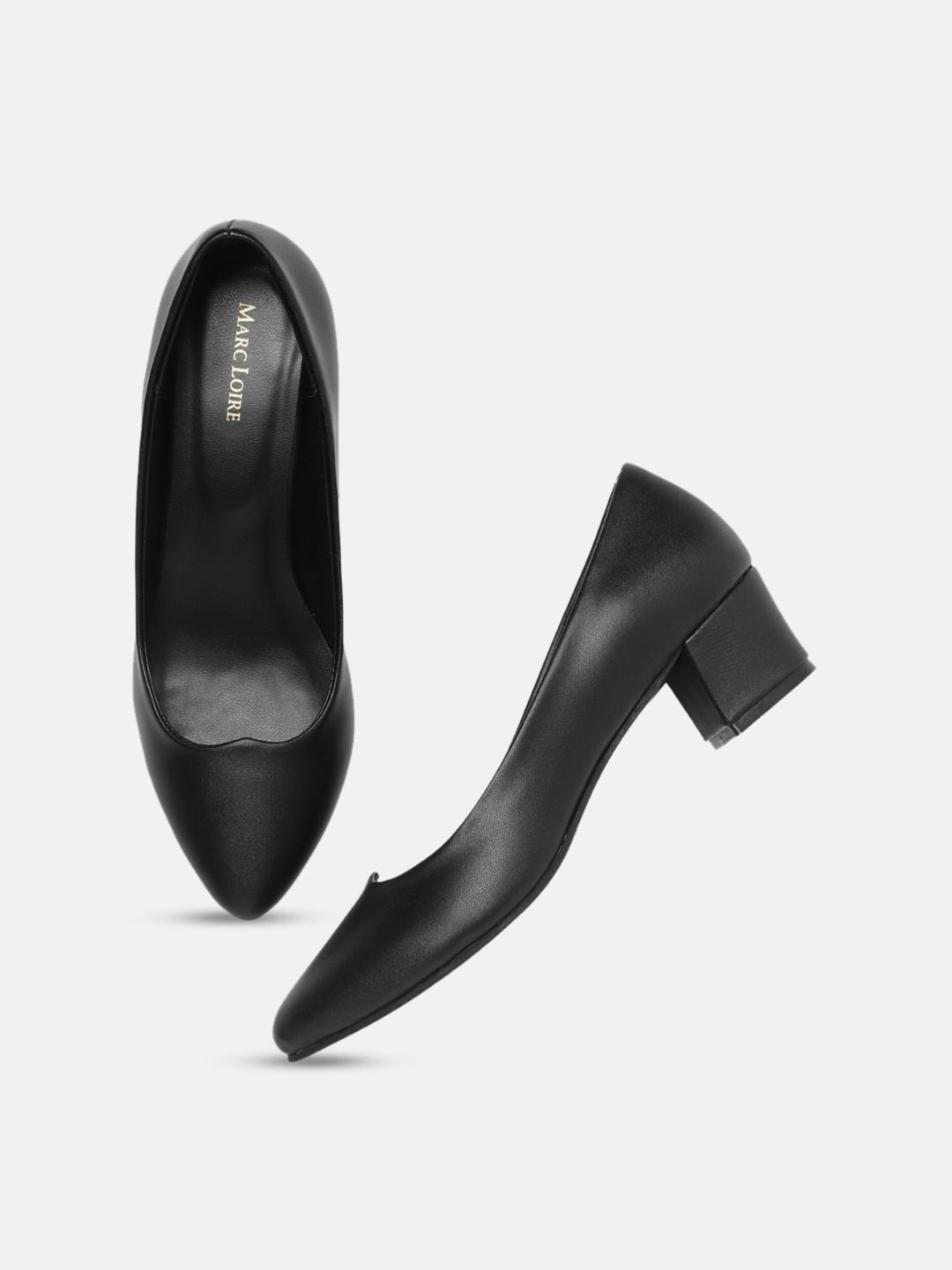 

Marc Loire Pointed Toe Block Heel Pumps, Black