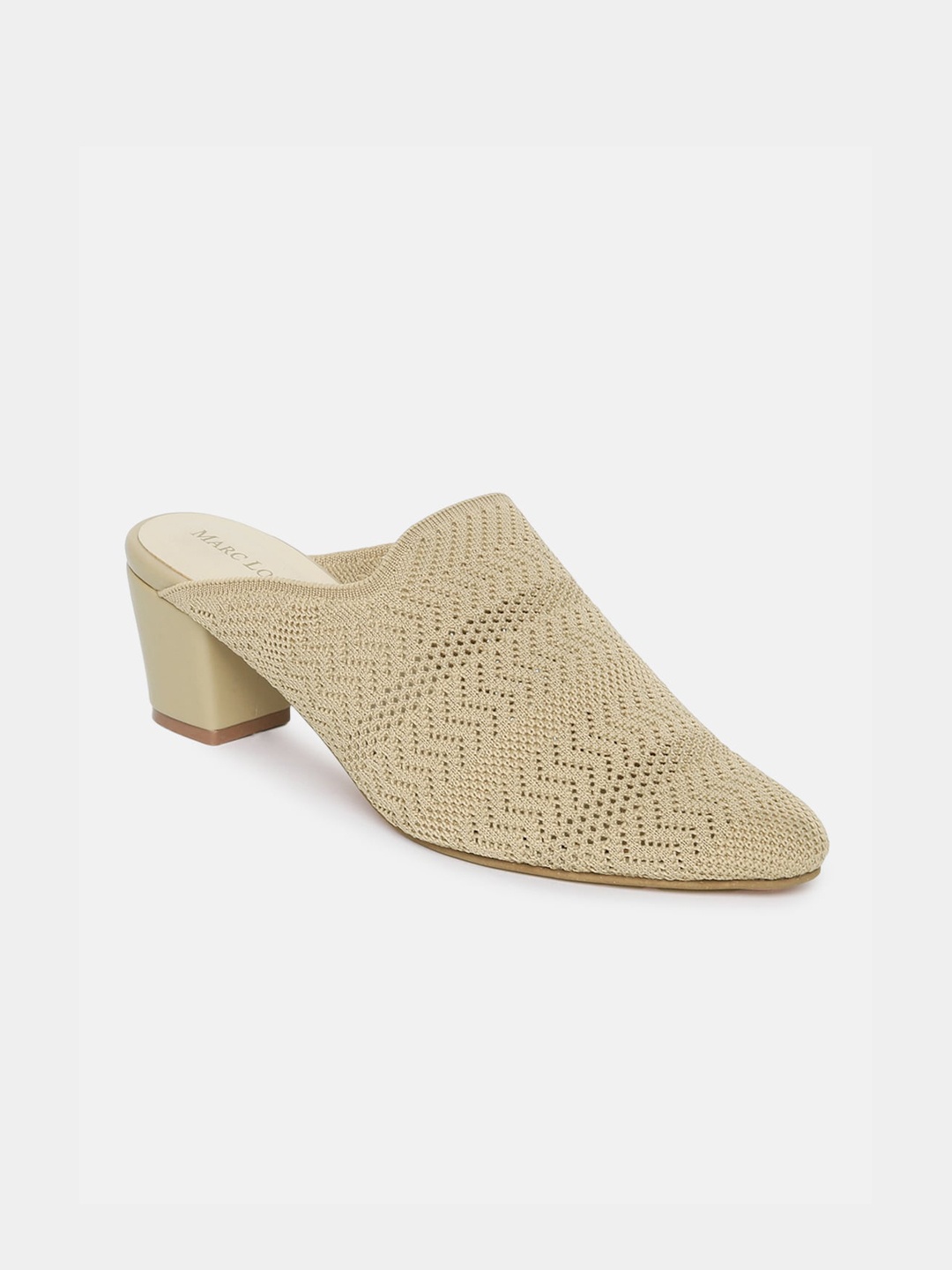 

Marc Loire Pointed Toe Textured Mesh Block Mules, Beige