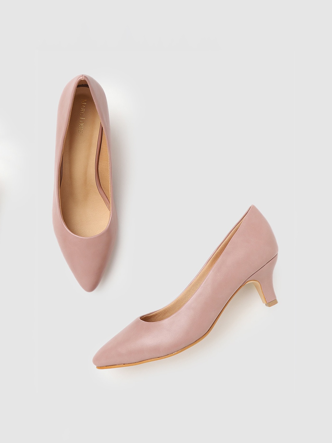 

Marc Loire Pointed Toe Kitten Heel Pumps, Nude