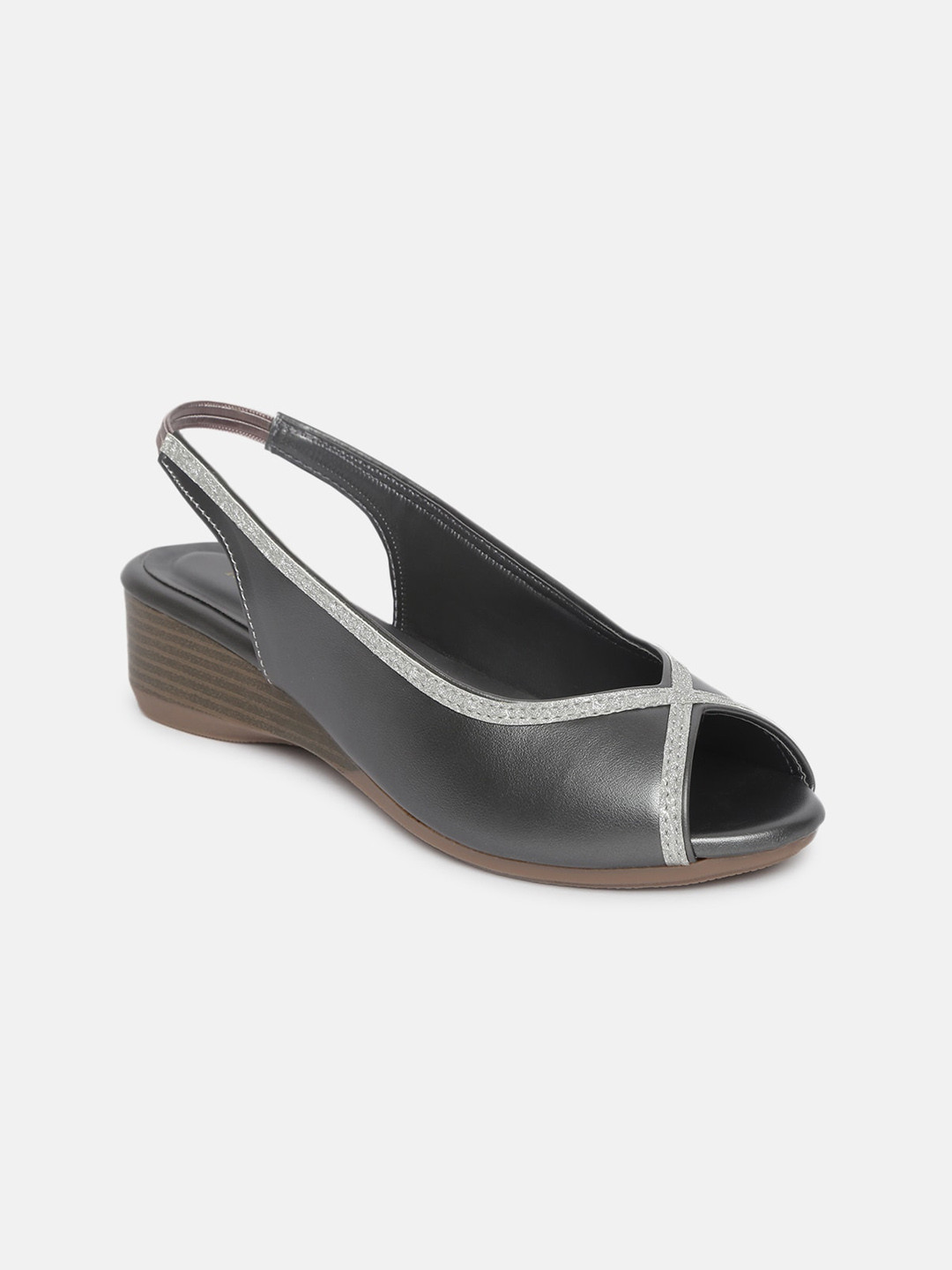 

Marc Loire Textured Peep Toe Comfort Heel Pumps, Grey