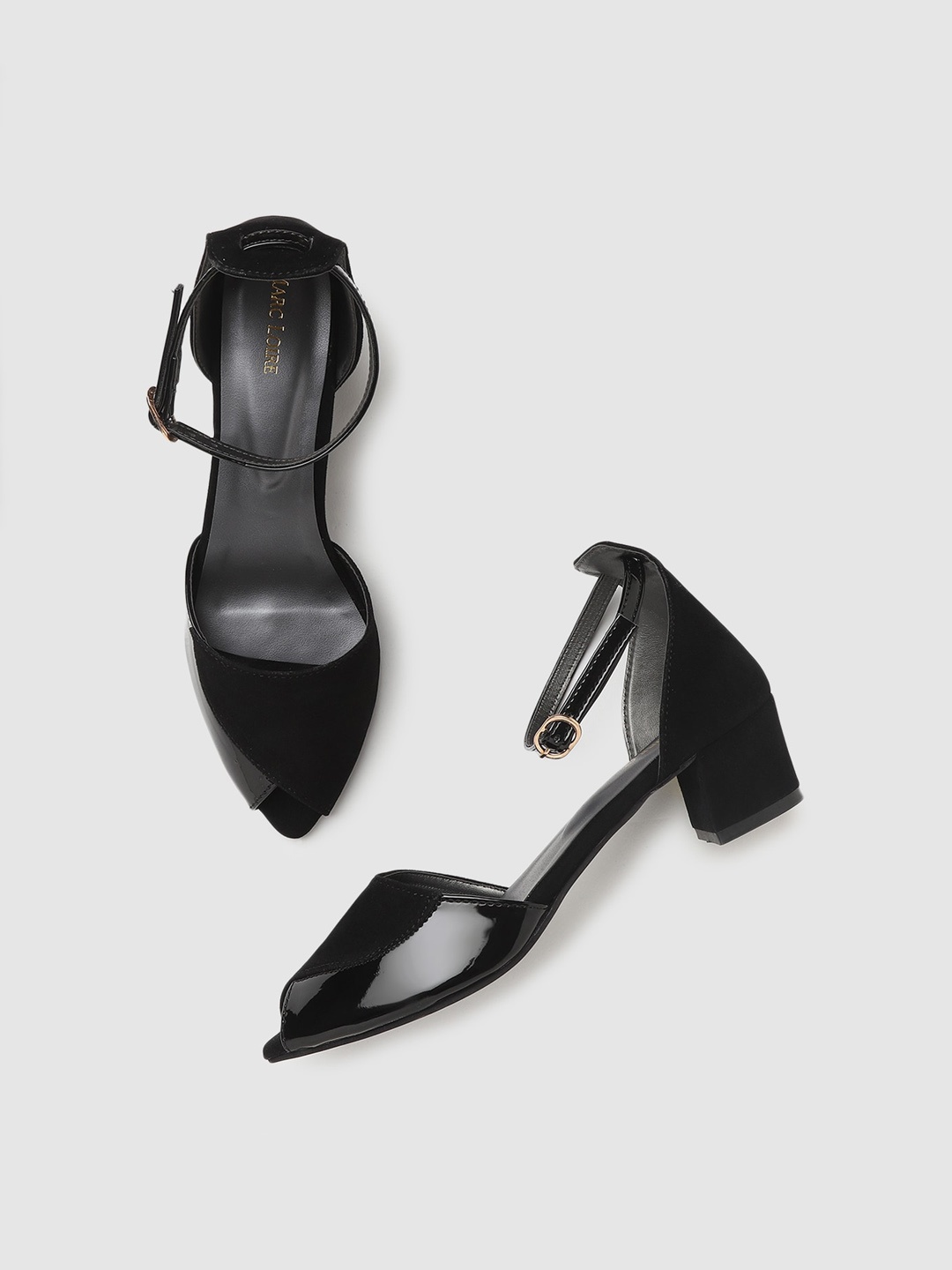 

Marc Loire Peep Toes Block Heel Pumps, Black