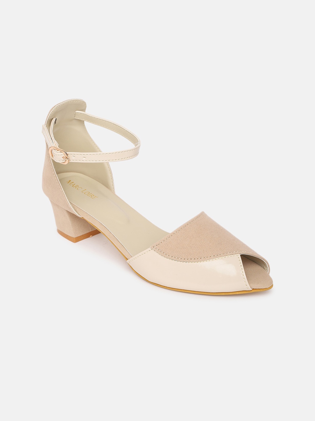 

Marc Loire Peep Toes Block Heels, Beige