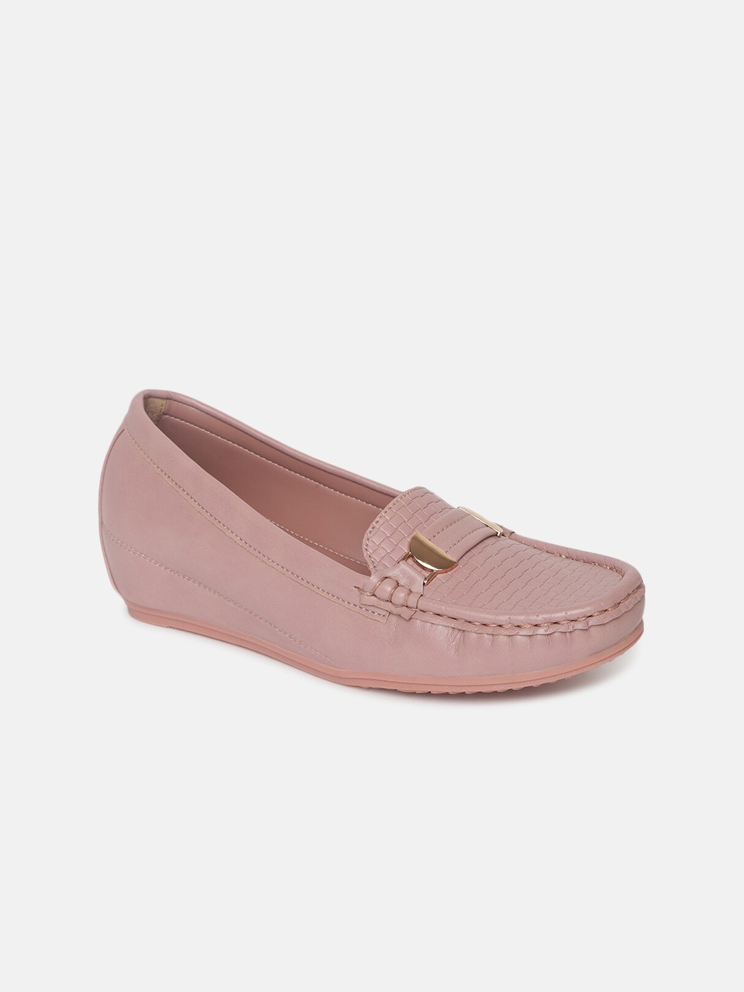 

Marc Loire Women Textured Lightweight Loafers, Pink