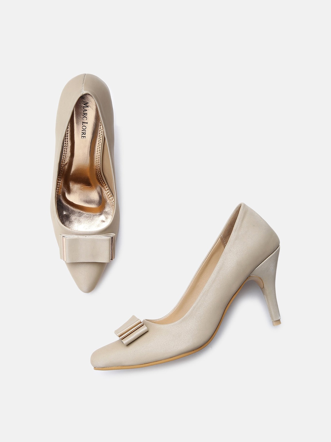 

Marc Loire Bow Detail Slim Heel Pumps, Cream