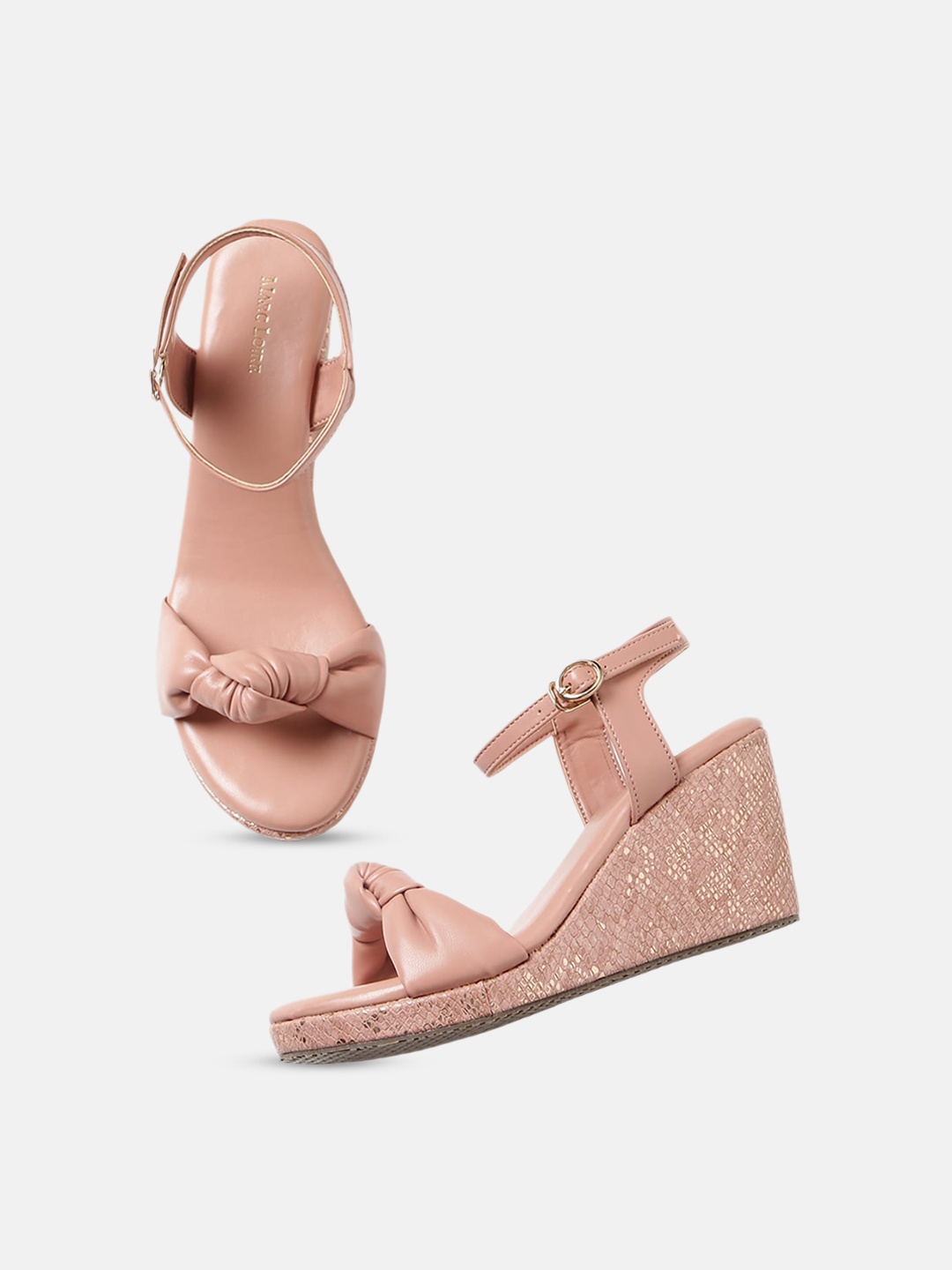 

Marc Loire Knotted Strap Wedge Heels, Nude