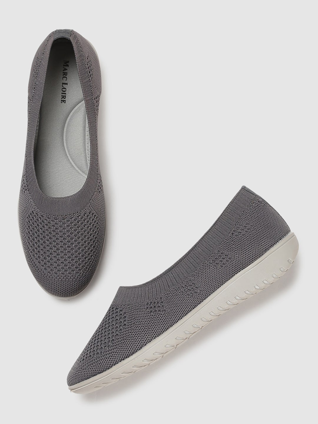

Marc Loire Women Textured Lightweight Slip-On Sneakers, Grey