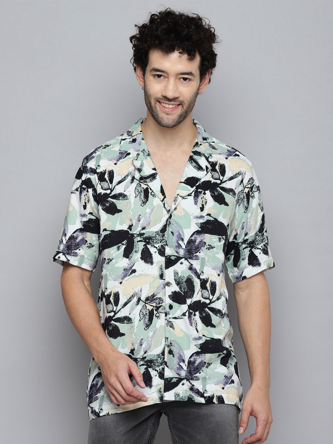 

Kook N Keech Sea Green Classic Floral Printed Casual Shirt
