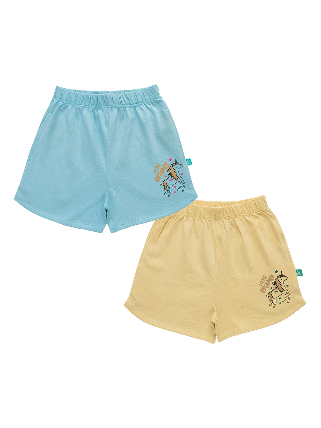 

JusCubs Girls Pack Of 2 Low-Rise Cotton Regular Shorts, Blue
