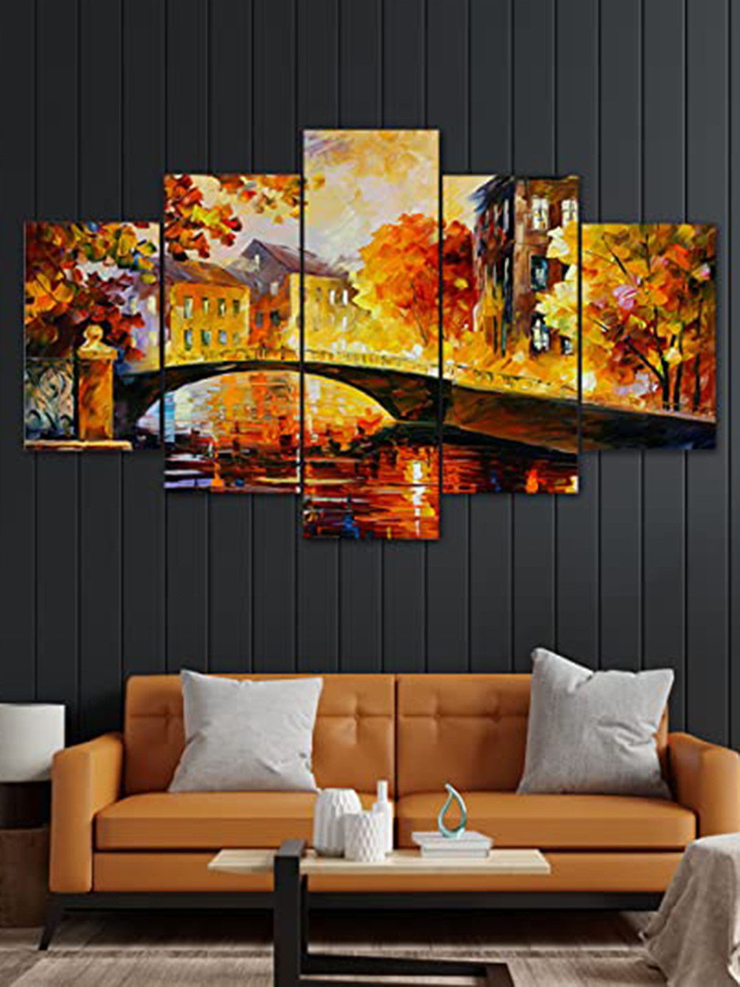 

Perpetual Yellow & Brown 5 Pieces Scenery Painting Wall Art