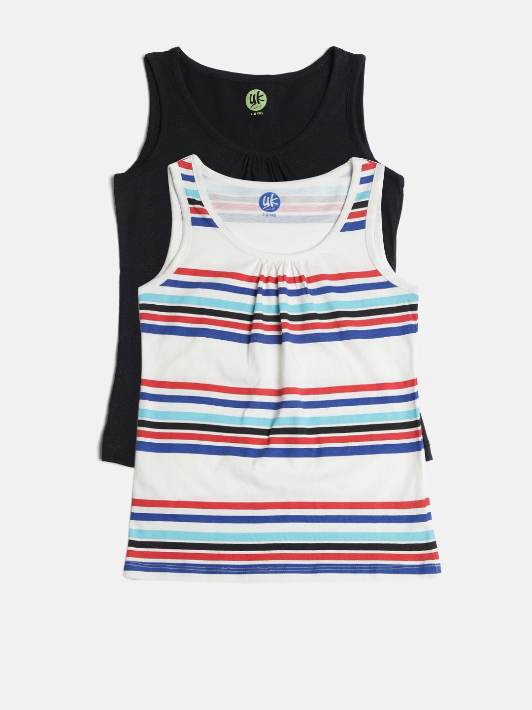 

YK Girls Pack of 2 Sleeveless Tops, White
