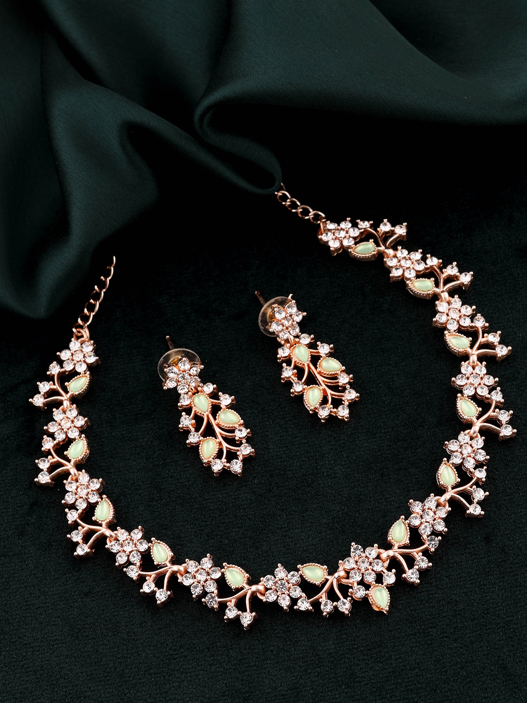 

Brado Jewellery Rose Gold-Plated AD-Studded Jewellery Set