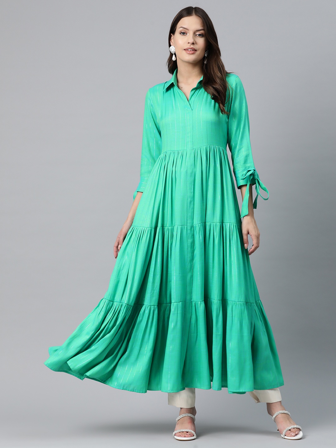 

MBE Women Sea Green Anarkali Kurta