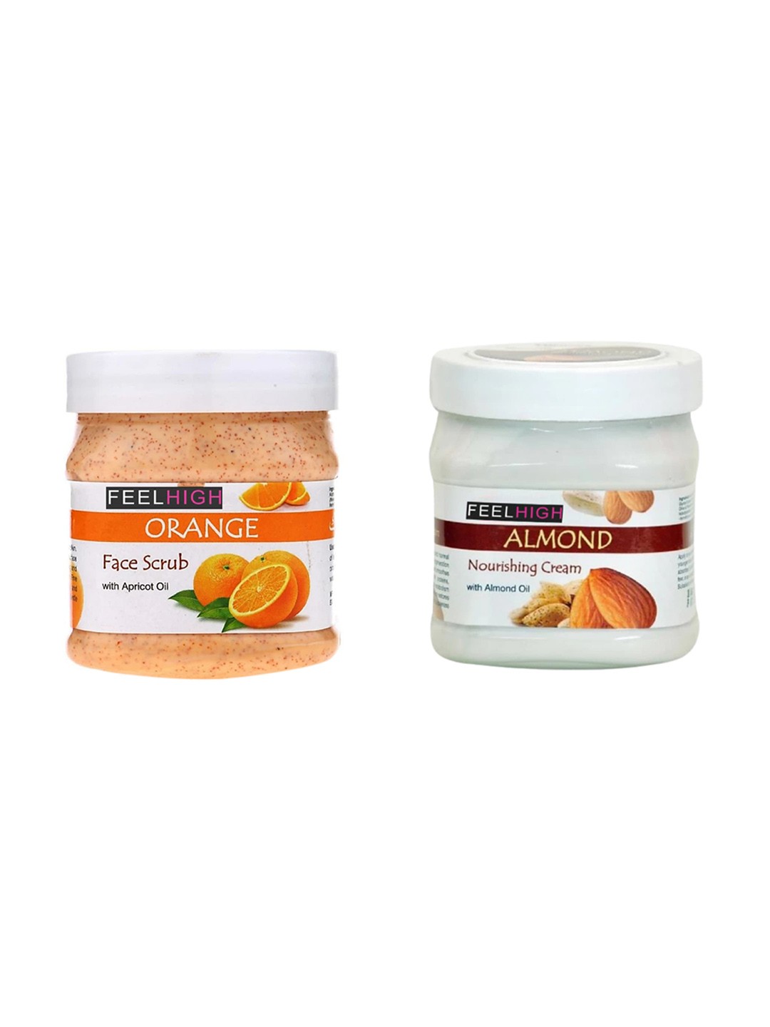 

FEELHIGH Set Of 2 Orange Scrub & Almond Cream- 500ml Each, Multi