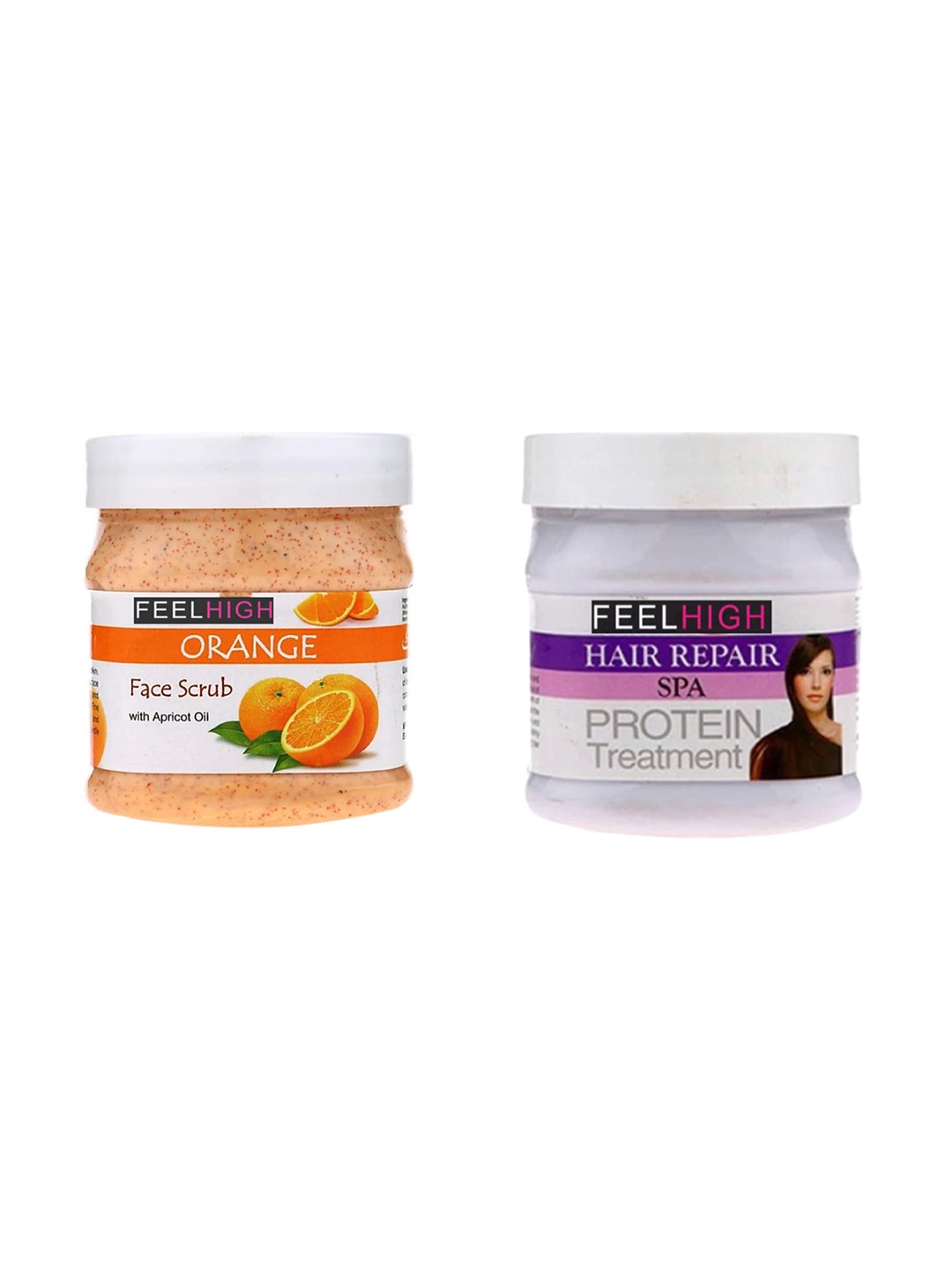 

FEELHIGH Set of 2 Orange Scrub And Hair Spa Cream, Multi