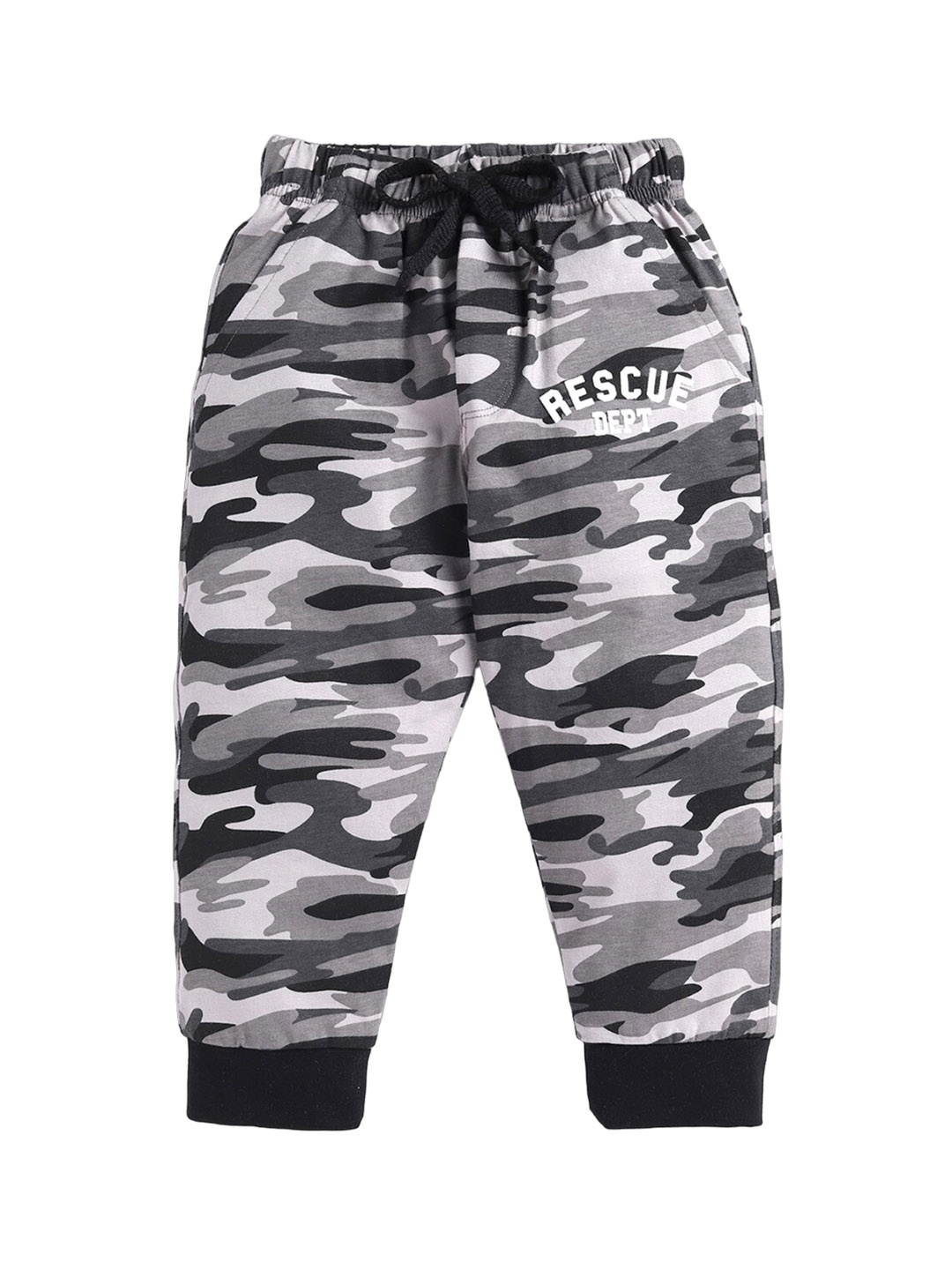 

Ginie Boys Camouflaged-Printed Cotton Joggers, Grey