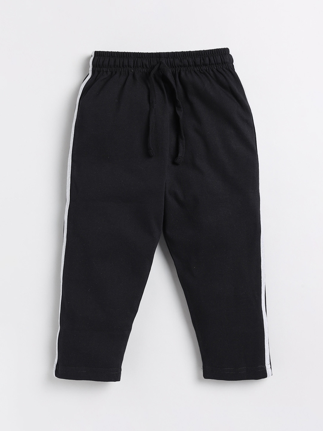 

Ginie Boys Cotton Mid Rise Track Pants, Black