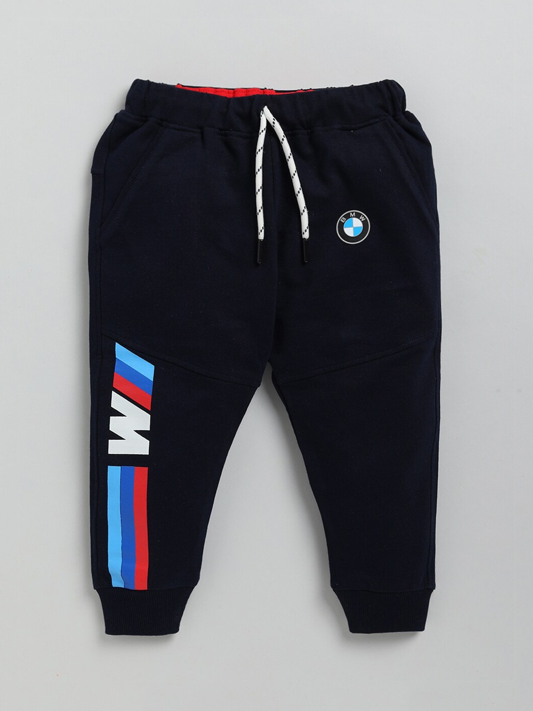 

Ginie Boys Printed Cotton Three Fourth Length Joggers, Navy blue