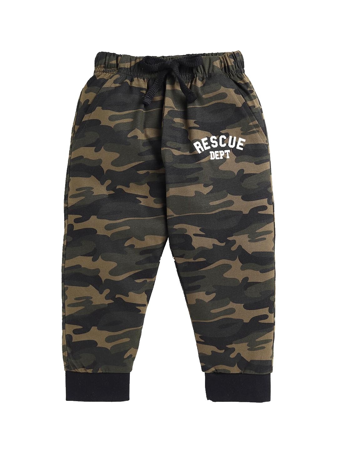 

Ginie Boys camouflage Printed Three Fourth Length Joggers, Green
