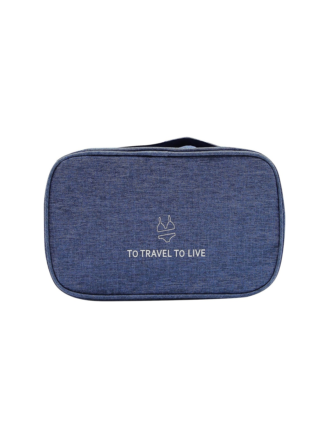 

HOUSE OF QUIRK Multi-Layer Portable Underwear Bra Storage Toiletry Bag, Navy blue