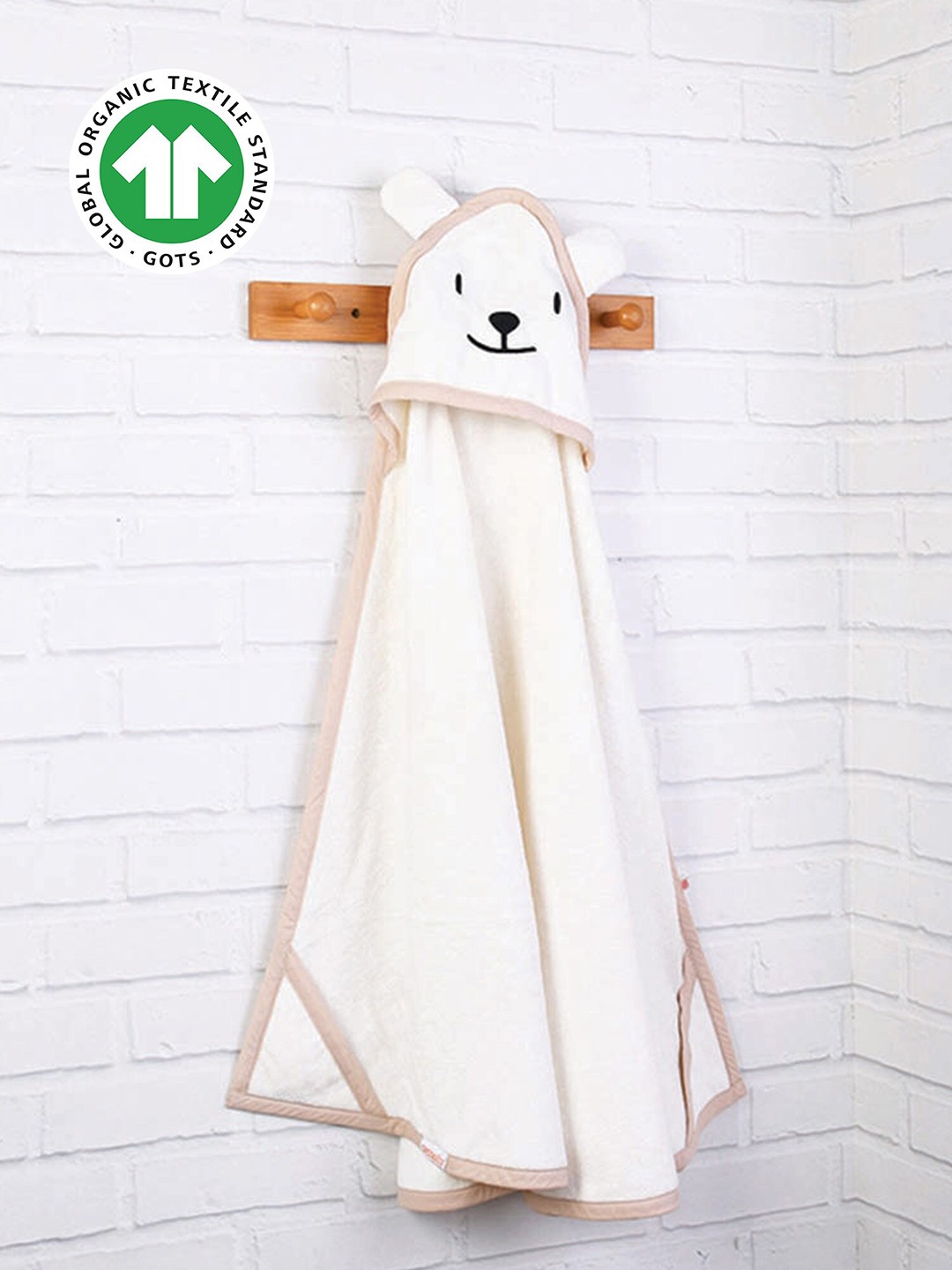 

GREENDIGO Infants White 450 GSM Organic Cotton Hooded Bath Towel