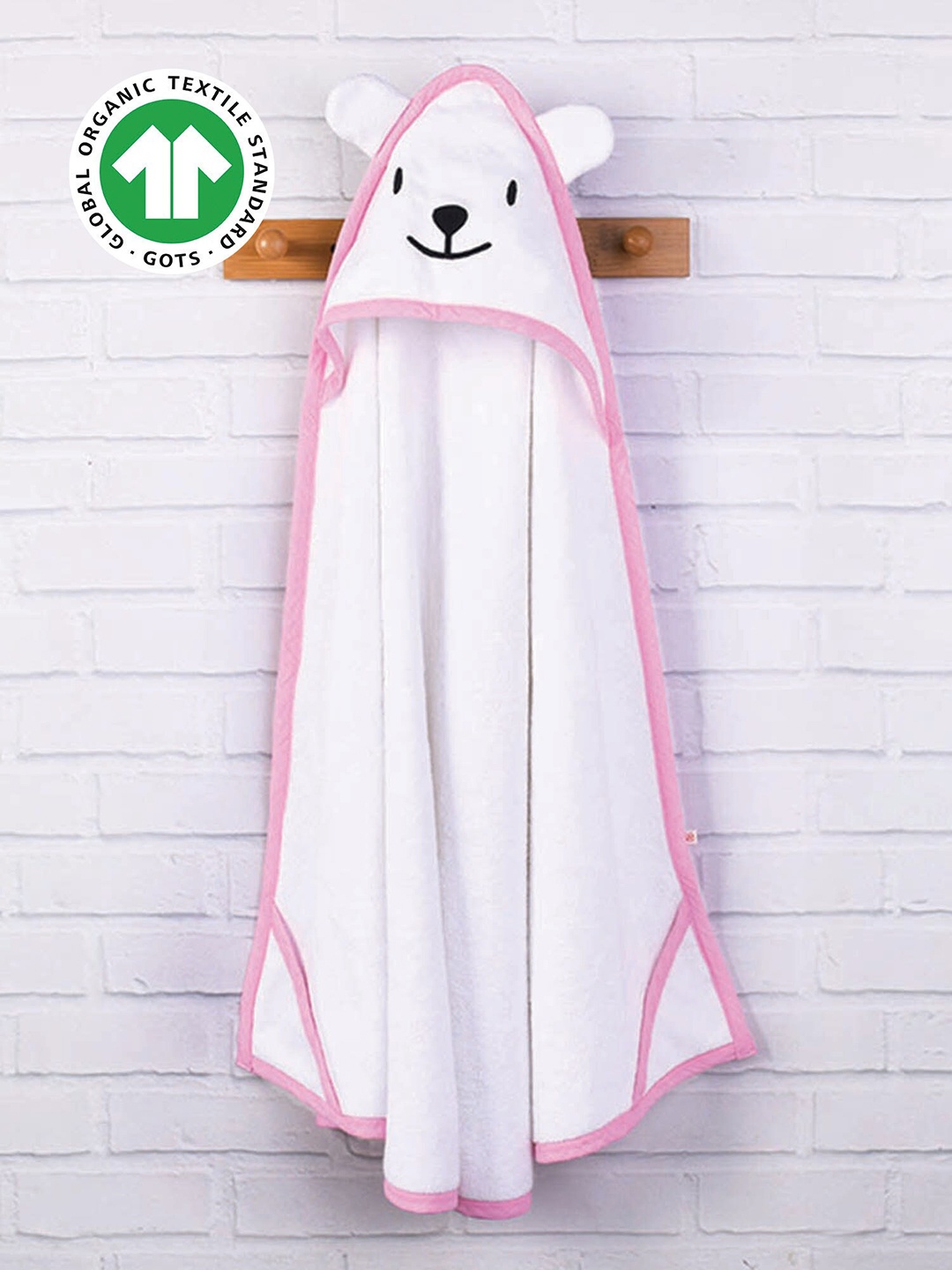 

GREENDIGO Infants White 450 GSM Pure Organic Cotton Hooded Bath Towel