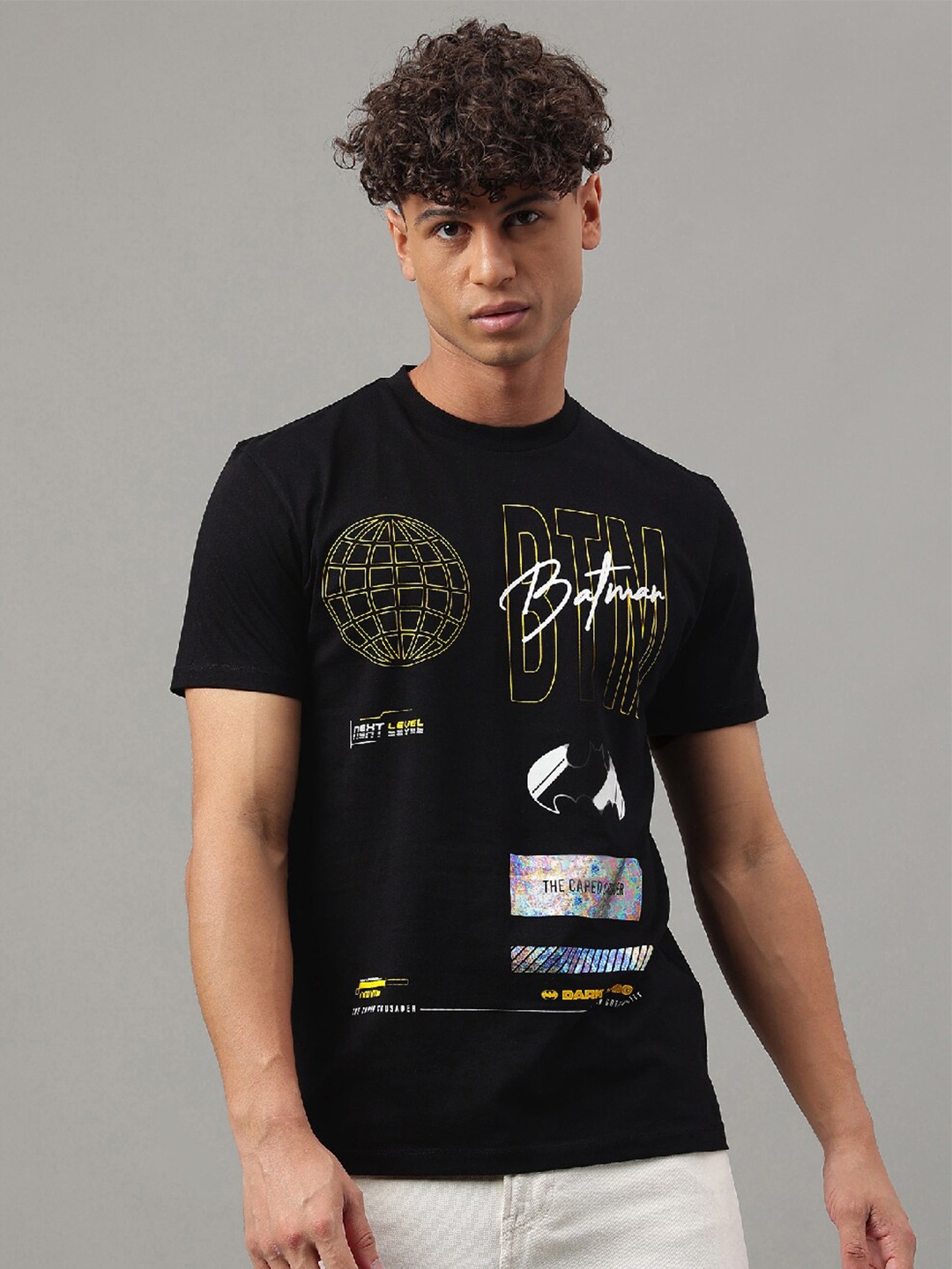 

Free Authority Batman Graphic Printed Pure Cotton Casual T-Shirt, Black