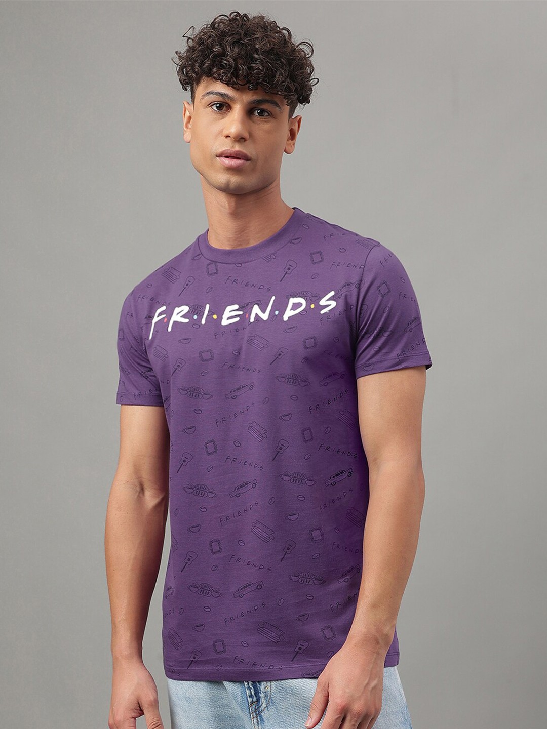 

Free Authority F.R.I.E.N.D.S Printed Pure Cotton T-Shirt, Violet