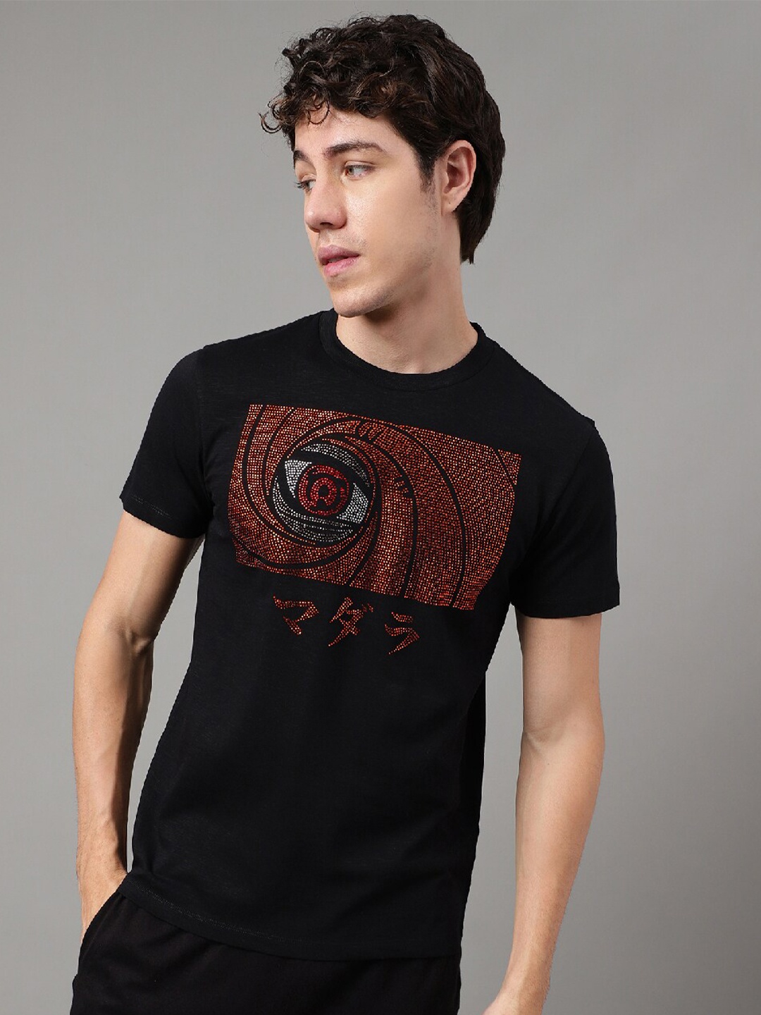 

Free Authority Naruto Printed Pure Cotton T-shirt, Black