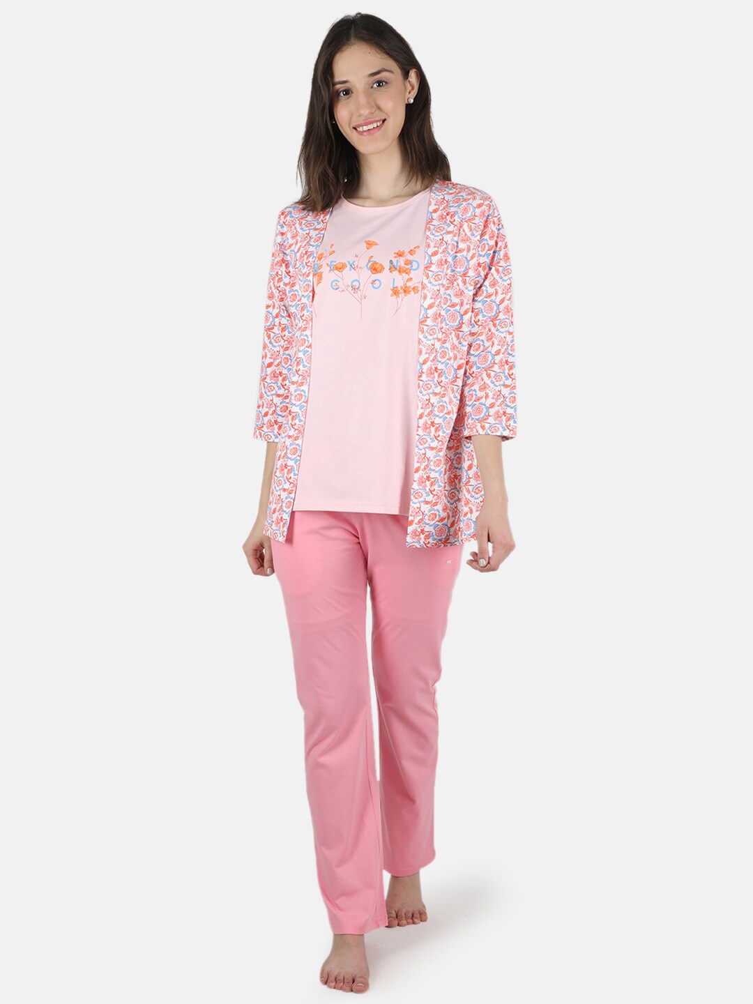 

Monte Carlo Printed Top with Trousers, Pink