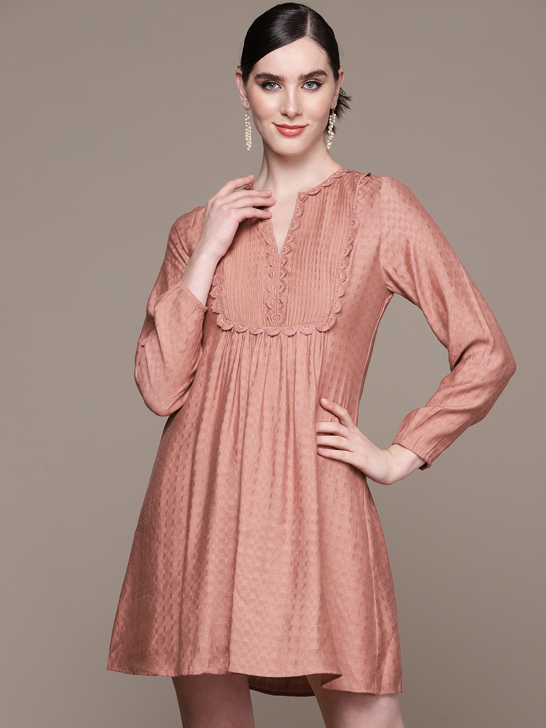 

aarke Ritu Kumar A-Line Mini Dress, Mauve