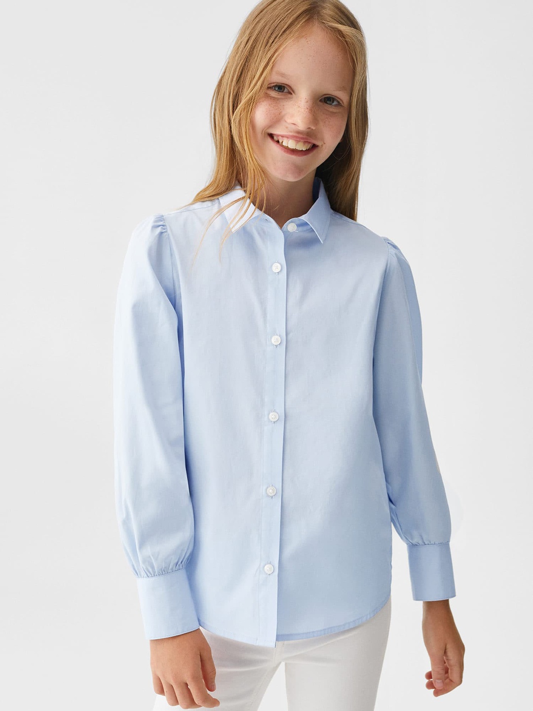 

Mango Kids Girls Pure Cotton Opaque Casual Shirt, Blue