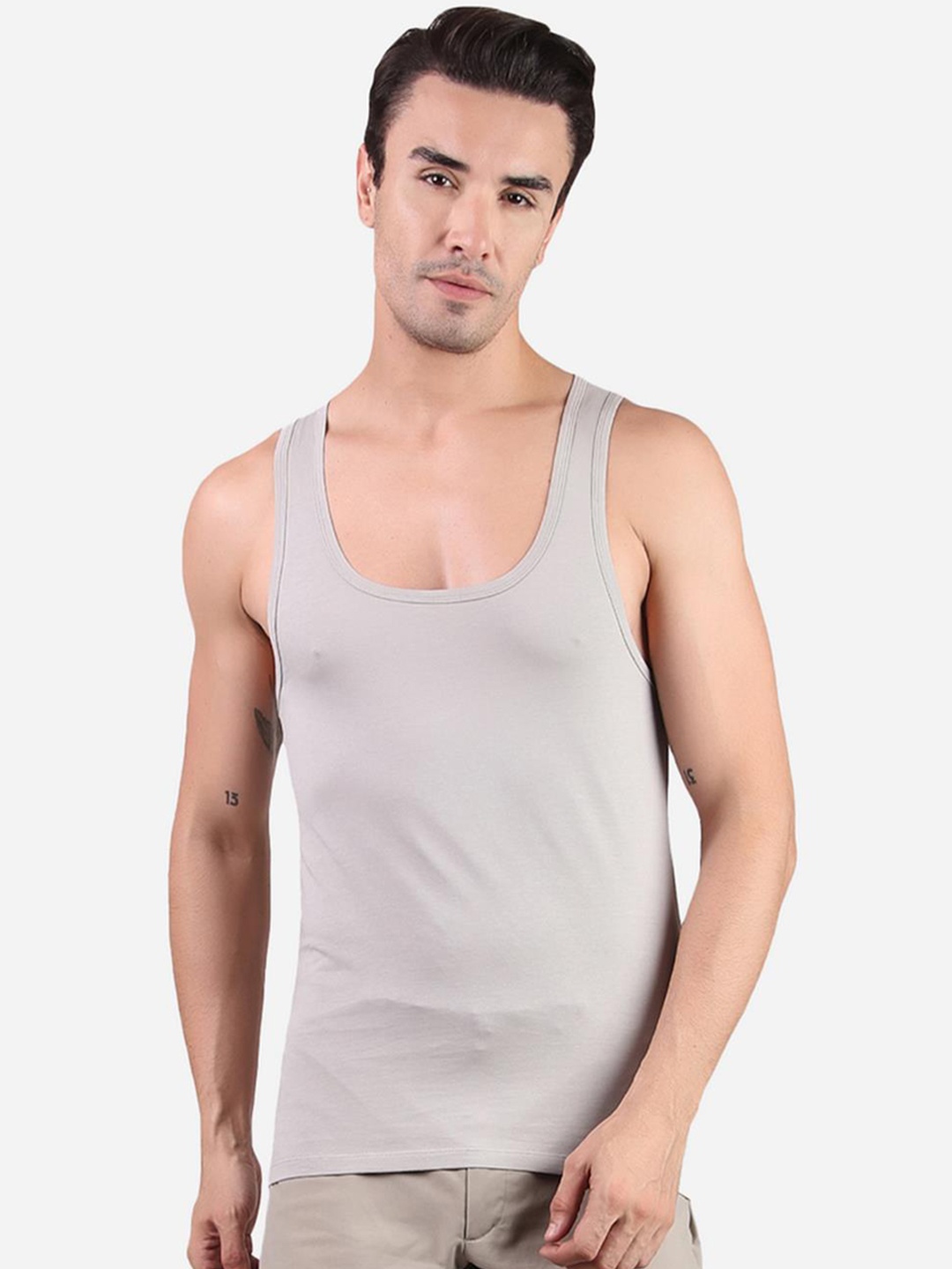 

FREECULTR Cotton Innerwear VestsFC-CTN-VT-LGRY-01, Grey