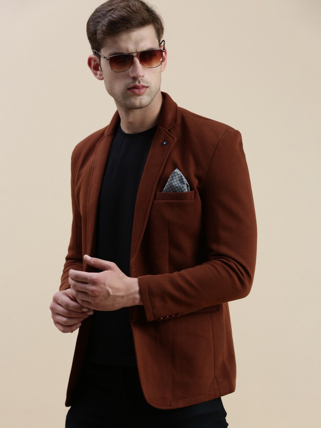 

SHOWOFF Open Front Casual Blazer, Coffee brown