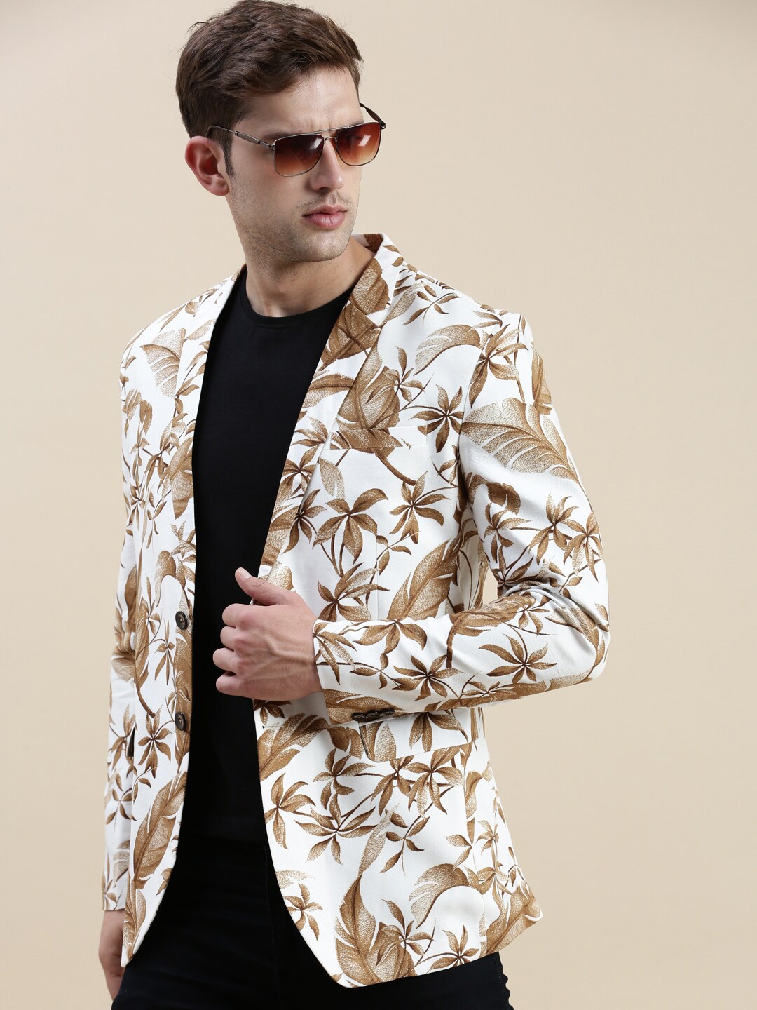 

SHOWOFF Printed Cotton Blazers, White