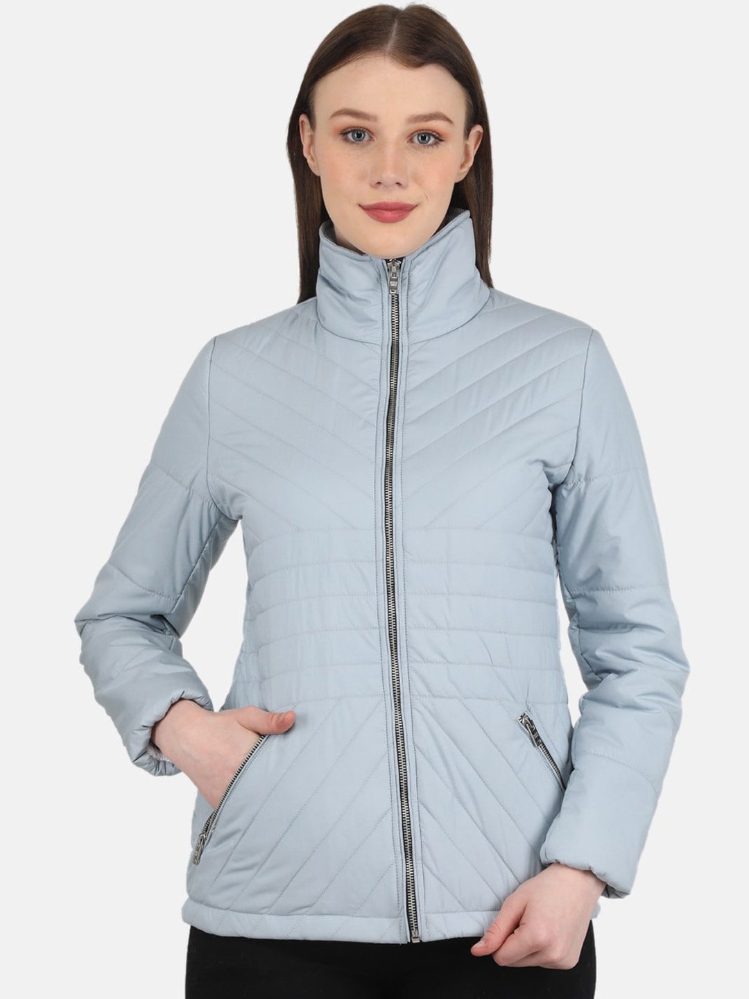 

Monte Carlo Quilted Jacket With Zip Detail, Blue