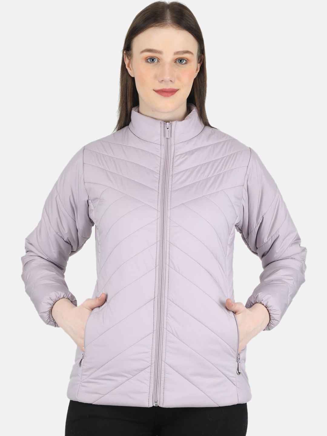 

Monte Carlo Mock Collar Puffer Jacket, Purple