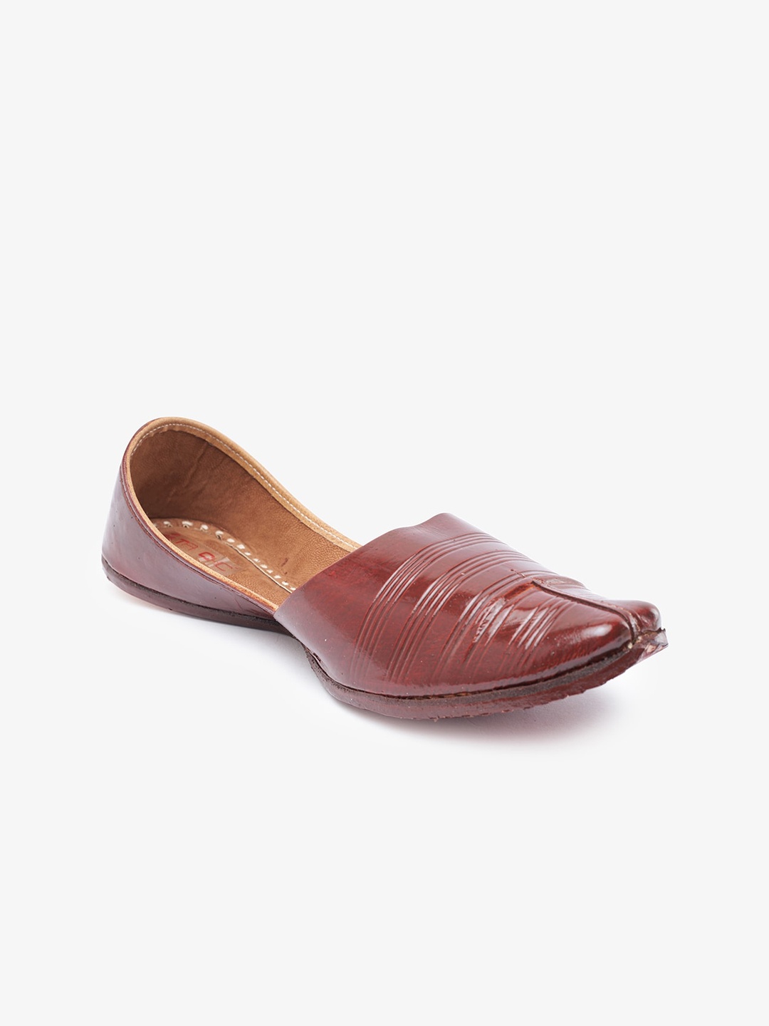 

Ta Chic Men Textured Leather Padded Insole Basics Mojaris, Brown