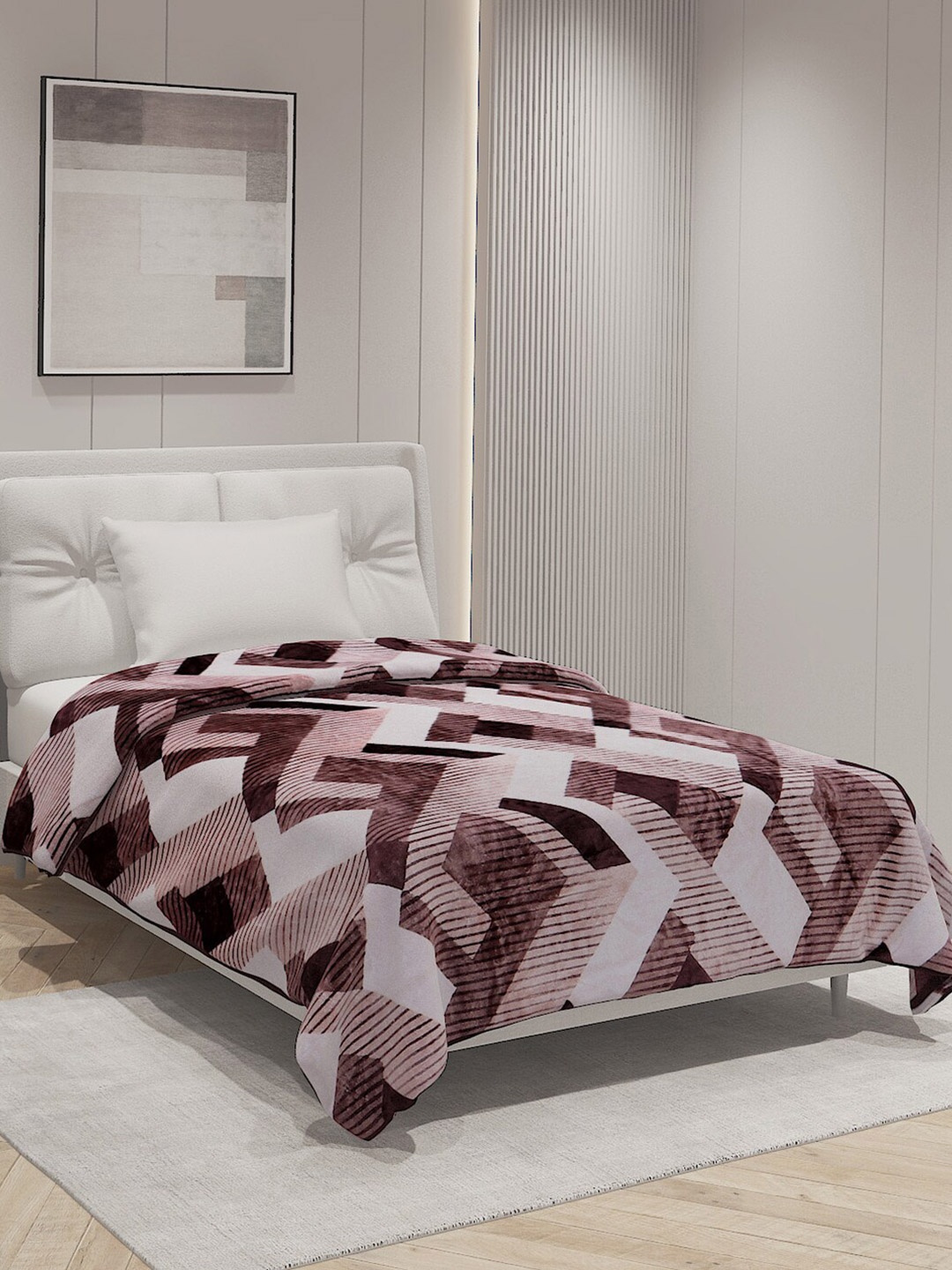 

Monte Carlo Nicole Brown Geometric AC Room 233 GSM Single Bed Blanket