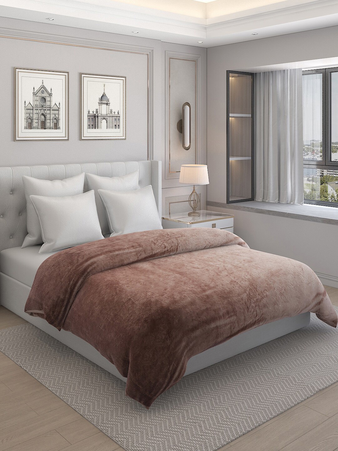 

Monte Carlo Brown AC Room 233 GSM Double Bed Blanket