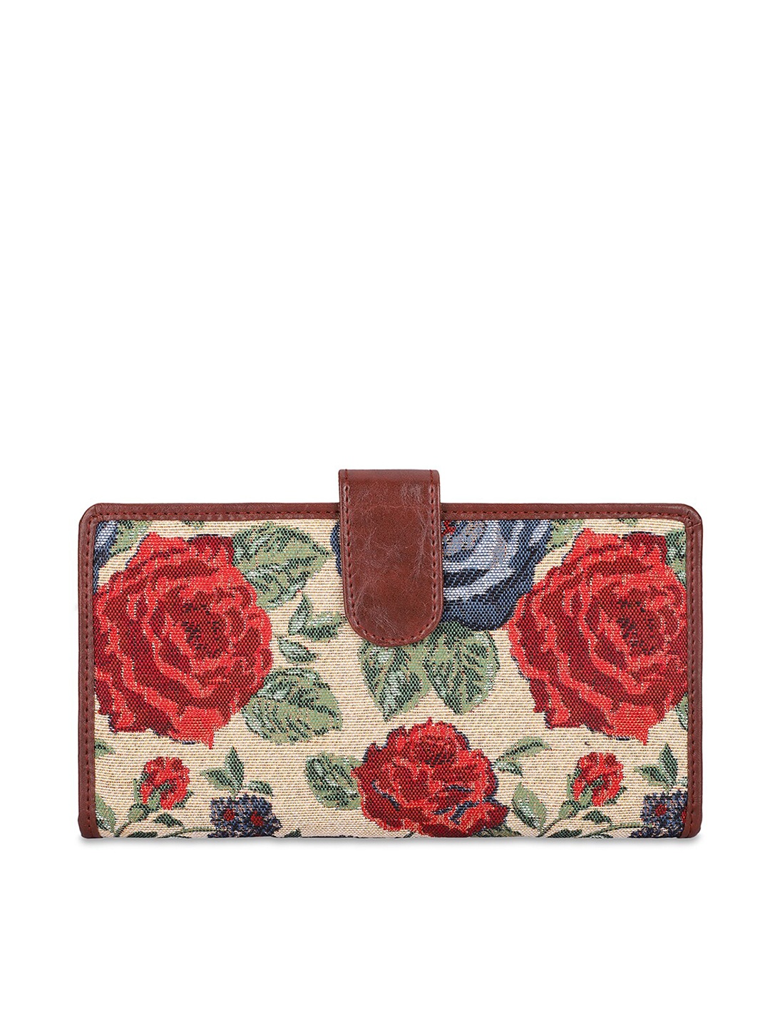THE CLOWNFISH Voyage Unisex Floral Printed Passport Holder, Red