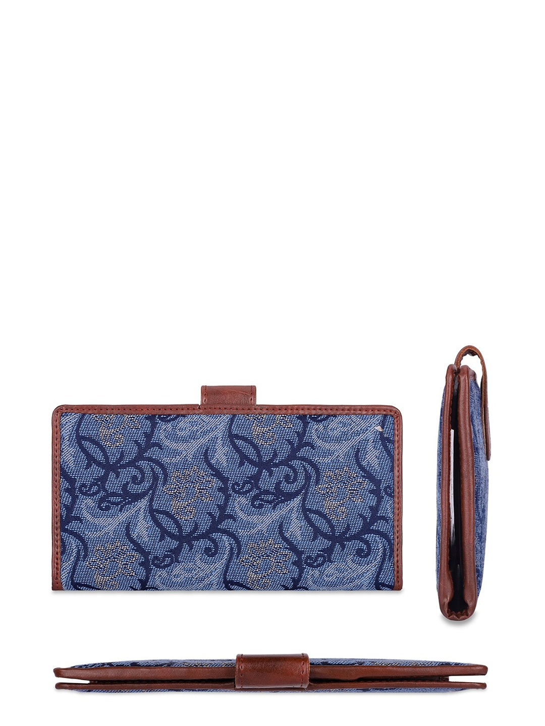 

THE CLOWNFISH Voyage Unisex Floral Printed Passport Holder, Blue
