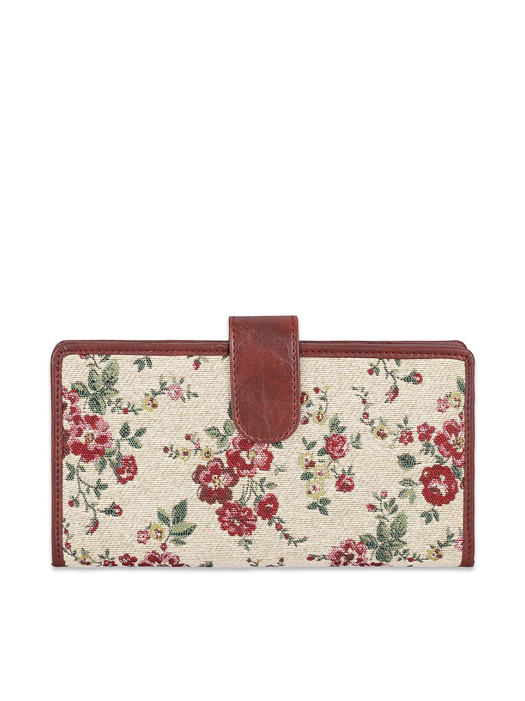 

THE CLOWNFISH Voyage Unisex Floral Printed Passport Holder, White