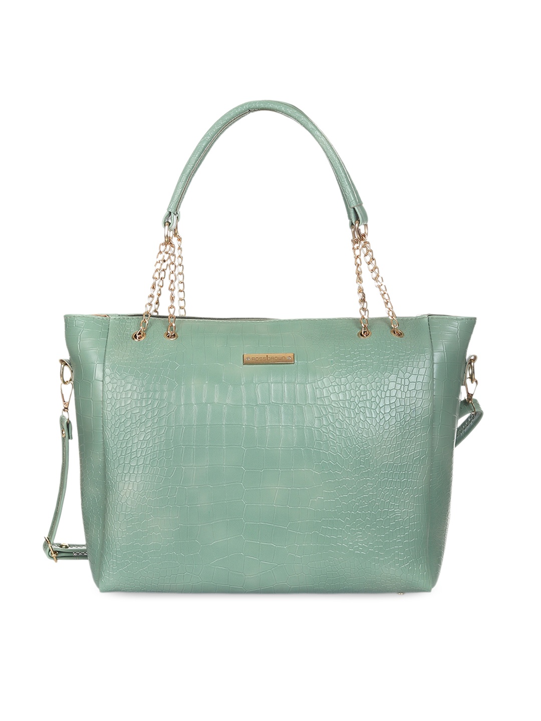 

ROSS BROWN PU Structured Handheld Bag, Green