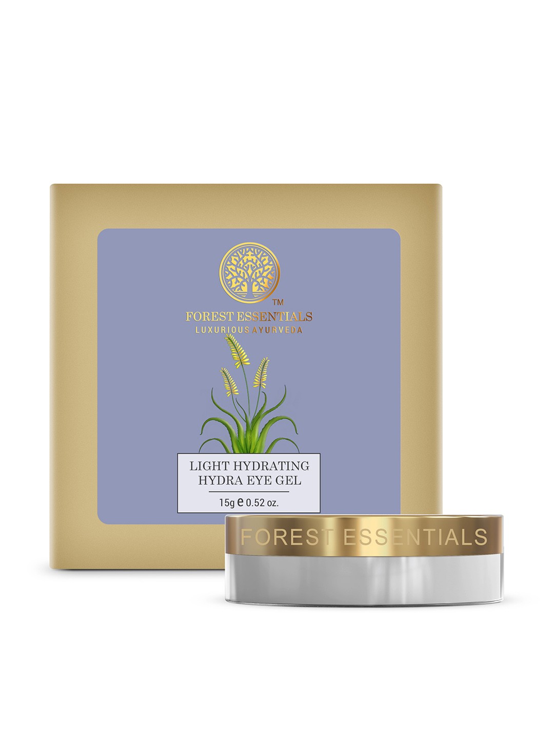 

Forest Essentials Light Hydrating Hydra Eye Gel with Aloe Vera & Rose - 15 g, Blue